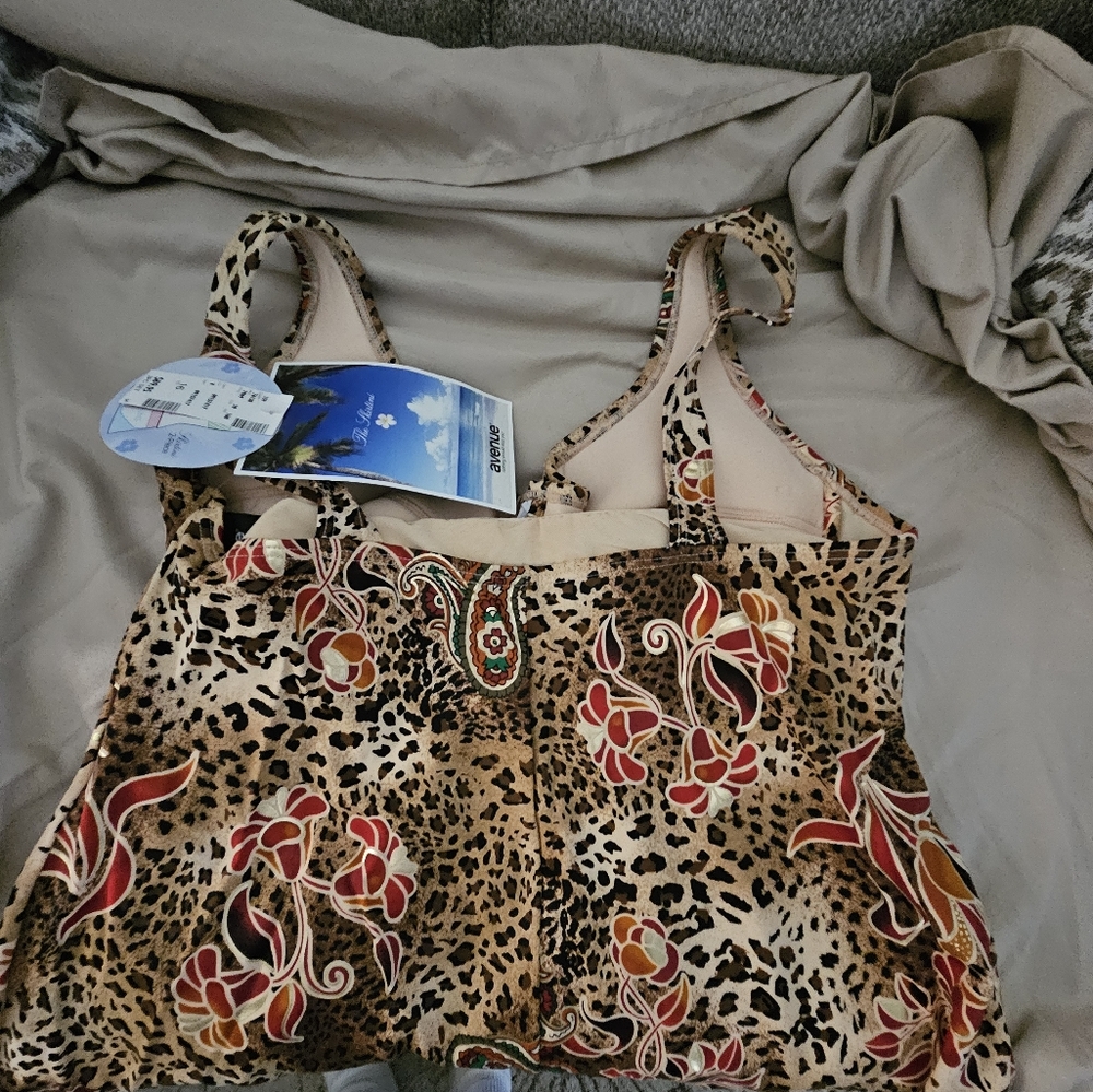 Avenue Leopard and Floral Swim Top